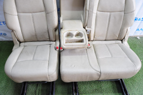 Задний ряд сидений 2 ряд Nissan Pathfinder 13-20 кожа беж, под чистку, трещины на коже