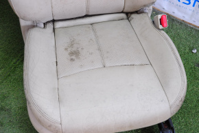 Пассажирское сидение Nissan Pathfinder 13-20 с airbag,элект,кожа беж,трещ,под чист,подг с монит