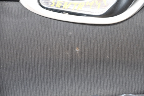 Обшивка двери карточка передняя левая Nissan Sentra 13-19 черн кож, черн вставка, дефект тряпки