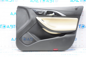 Обшивка двери карточка передняя правая Infiniti QX30 17- пластик и кожа беж