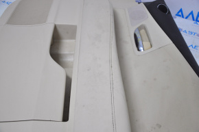 Обшивка дверей картка перед правим Lexus RX350 RX450h 10-15 беж з беж вставкою шкіра, підлокітник шкіра, топляк, потріск шкіра