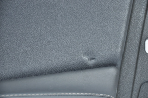 Обшивка двери карточка передняя правая Lexus ES300h ES350 13-18 черн с черн вставкой кожа, подлокотник кожа, молдинг под дерево глянец, вмятина