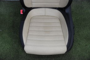 Водійське сидіння VW CC 08-17 з airbag, електро, шкіра чорна з беж вставкою