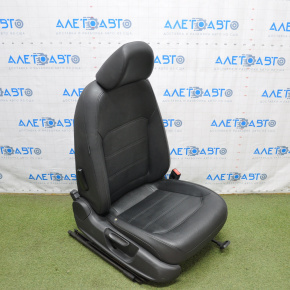 Пасажирське сидіння VW Passat b7 12-15 USA з airbag, механіч, шкіра чорна, протерта шкіра