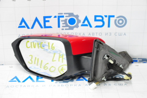 Зеркало боковое левое Honda Civic X FC 16 3 пина, красное