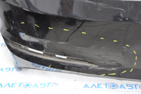 Бампер задний голый Hyundai Sonata 15-17 черный S3, надрывы, слом креп