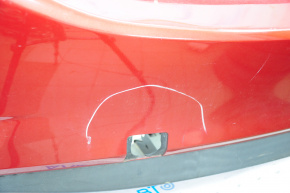 Бампер задний голый Mazda 6 13-17 usa красн 41V, трещина, с отражателями и 1 заглушк