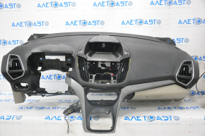 Торпедо передняя панель без AIRBAG Ford C-max MK2 13-18 черная, с бардачком, сломана планка