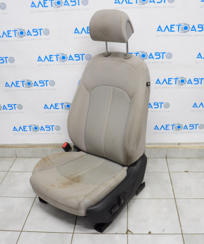 Водійське сидіння Hyundai Sonata 15-17 без airbag, електро, ганчірка сірка, подряпана, під хімч
