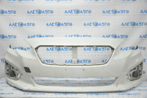 Бампер передний голый Subaru Impreza 17- GK белый K1X, надрыв, слом креп