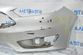 Бампер передний голый Ford Focus mk3 15-18 рест usa серебро UX, слом креп, надрыв