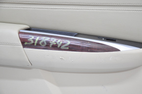 Обшивка дверей картка задня ліва Acura TLX 15-17 дорест шкір беж, дефект тираж, подряпини, потерта
