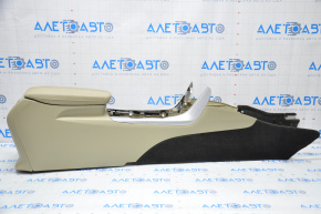 Консоль центральна підлокітник Acura TLX 15- шкіра беж, подряпини, побілів пластик