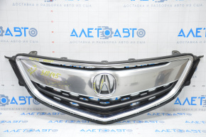 Решетка радиатора grill в сборе Acura TLX 15-17 дорест, царапина, тычки, песок
