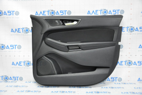 Обшивка двери карточка передняя правая Ford Edge 15-18 черн, кож, нет заглушки