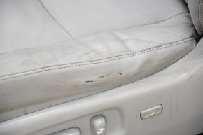 Водительское сидение Toyota Highlander 08-13 с airbag, кожа серая, полезла кожа
