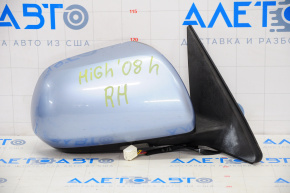 Зеркало боковое правое Toyota Highlander 08-13 7 пинов, подогрев, синее