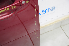Дверь голая передняя левая Toyota Sienna 11-20 красный 3Q3, замята по кромке, тычка