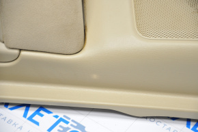 Обшивка двери карточка задняя правая Nissan Pathfinder 13-20 тряпка беж, побелел пластик