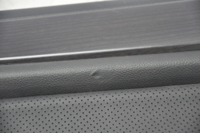 Обшивка дверей картка зад лев Subaru Legacy 15-19 шкіра, чорна, корич вставка, подряпини