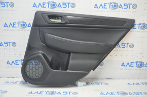 Обшивка двери карточка задняя правая Subaru Legacy 15-19 кожа, черн, корич вставка, царапины