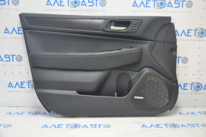 Обшивка двери карточка передняя левая Subaru Legacy 15-19 кожа, черн, корич вставк, память, царап