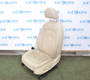 Водительское сидение Audi A4 B8 08-16 с airbag, электро,подогрев, кожа, беж, трещина
