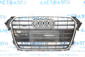 Решетка радиатора в сборе Audi A4 B8 13-16 рест глянец, со значком