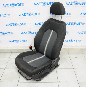 Водительское сидение Hyundai Sonata 20- без airbag, мех, тряпка чёрное с серым