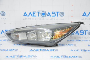 Фара передняя левая голая Ford Focus mk3 15-18 рест галоген темная,трещины в стекле