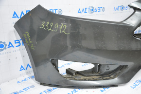 Бампер передний голый Ford Focus mk3 15-18 рест графит надломы креплений, вмятины, тычки