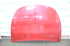 Капот голый Dodge Dart 13-16 красный PRM, крашен 0.5 - 0.4, вздулась краска, тычки
