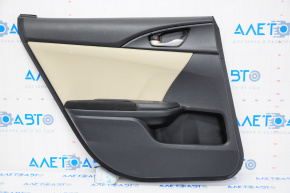 Обшивка дверей картка задня ліва Honda Civic X FC 16-21 4d чорна з беж вставкою