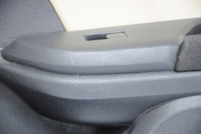 Обшивка двери карточка задняя правая Honda Civic X FC 16-21 4d тряпка черная с беж вставкой, царапины