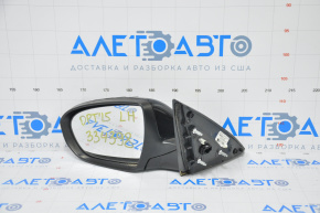 Зеркало боковое левое Kia Optima 14-15 рест 8 пинов, поворотник, черное, песок