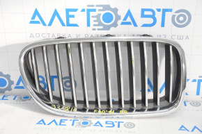 Решетка радиатора gril правая BMW 5 F10 11-13 хром, потерта
