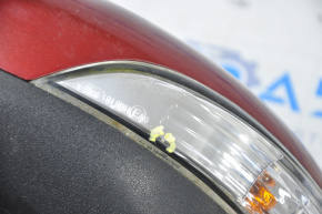 Зеркало боковое левое Ford Fiesta 11-19 6 пинов, поворотник, подогрев, красное, скол на поворот