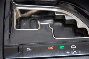 Накладка шифтера підсклянники та кишені Toyota Avalon 13-18 коричнева, потерта накладка