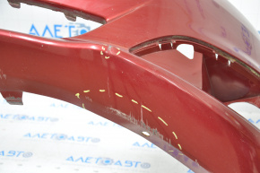Бампер передний голый Ford Fiesta 14-19 рест usa красный, примят, царапины