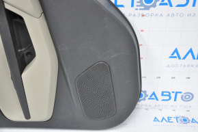 Обшивка двери карточка задняя правая Ford Fiesta 11-19 черн-сер вставка, царапины, потерта