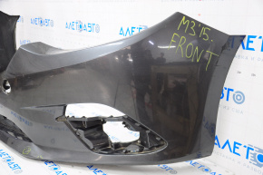 Бампер передний голый Mazda 3 14-16 BM дорест,графит 42A, вмятины, слом креп