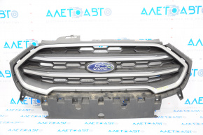 Решетка радиатора grill Ford Ecosport 18-22 в сборе с эмблемой, серебро, царапина