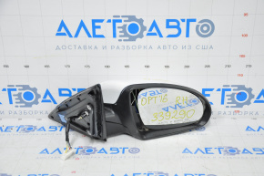 Зеркало боковое правое Kia Optima 16- 8 пинов, поворотник, белое, царапины, примят, не оригинал, разбит поворотник