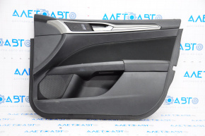 Обшивка двери карточка передняя правая Ford Fusion mk5 17-20 тряпка черн, царапины
