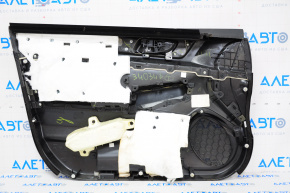 Обшивка двери карточка передняя правая Subaru Outback 15-19 черн кожа, хром ручка