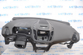 Торпедо передняя панель с AIRBAG Ford Escape MK3 17-19 рест, черн, под больш дисп, слом креп