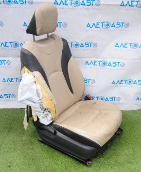 Пасажирське сидіння Toyota Prius 50 16- без airbag механічна шкіра беж і чорна стрільня під хімч