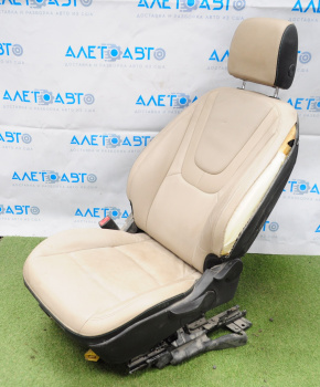 Водійське сидіння Chevrolet Volt 11-15 без airbag, механіч, шкіра беж, стрільнувши, подряпка
