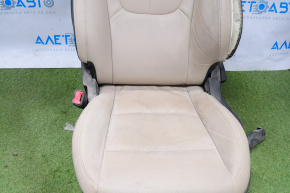 Водительское сидение Chevrolet Volt 11-15 без airbag, механич, кожа беж, стрельнувшее, царап