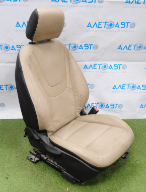 Пасажирське сидіння Chevrolet Volt 11-15 без airbag, механ, шкіра беж, потріск, без накладок